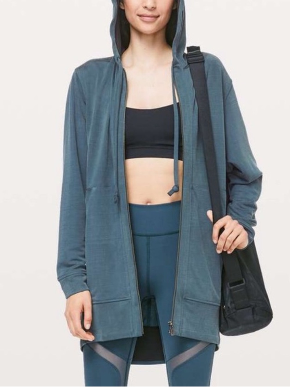 Lululemon The Lab Lisse Long Zip Hoodie – Teal – Size 4 ✨Rare
